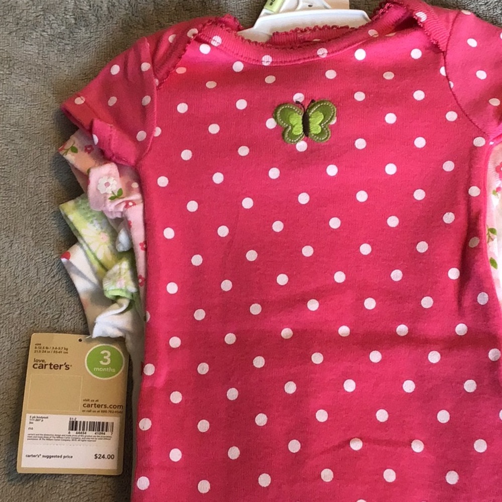 NWT Carter's Five Short Sleeve Bodysuits / Onesies - Picture 7 of 7